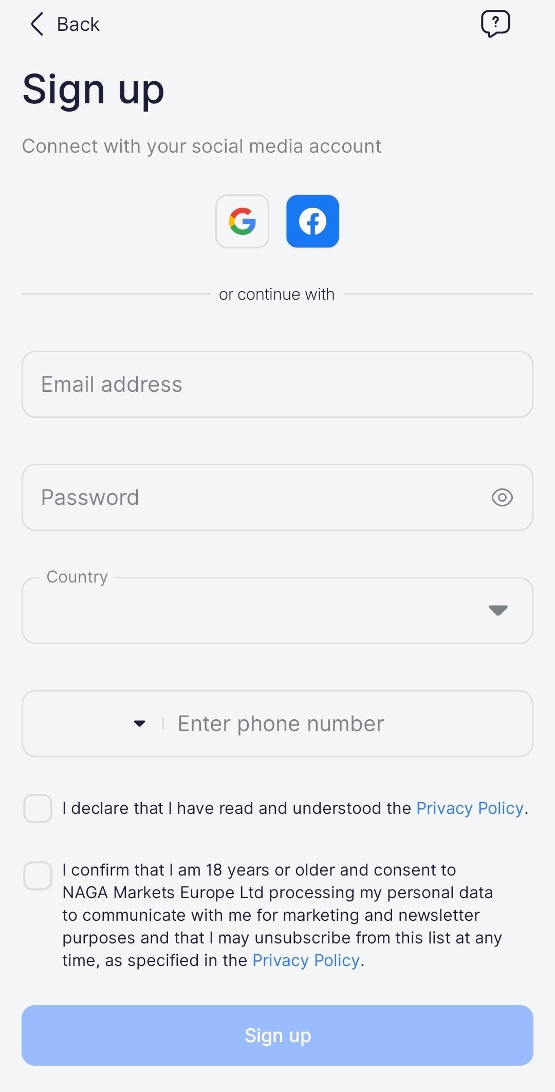 Sign Up with NAGA.com 