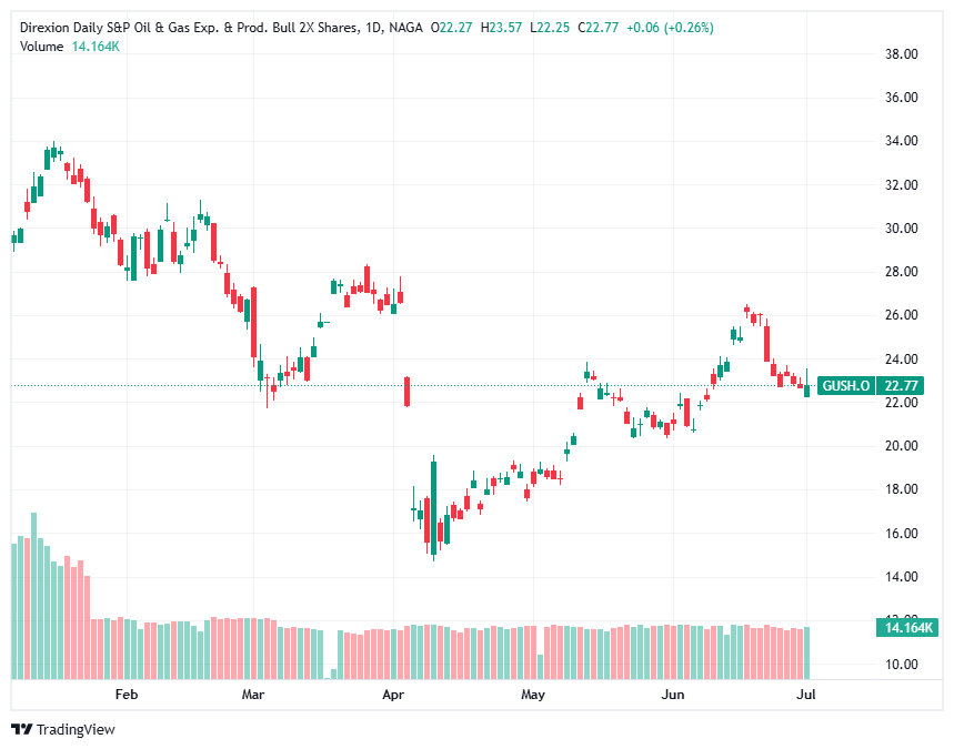 Direxion Daily S&P Oil & Gas Exp. & Prod. Bull 2X Shares (GUSH) 